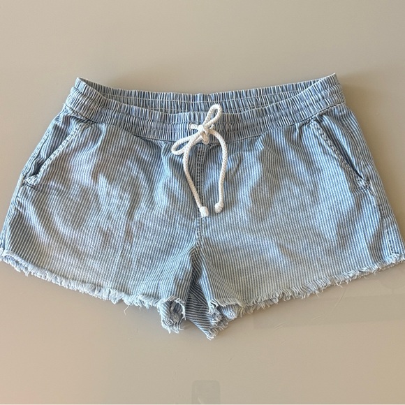 aerie Pants - Aerie Blue Striped Women Shorts- M